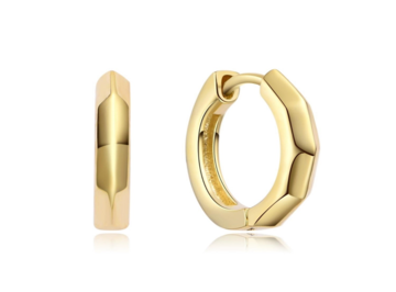 Stříbrné pozlacené náušnice kroužky 16mm